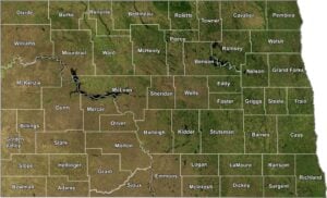 North Dakota Satellite County Map