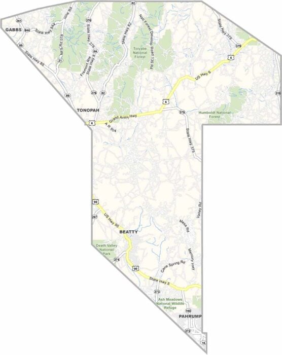 Nye County Map Nevada