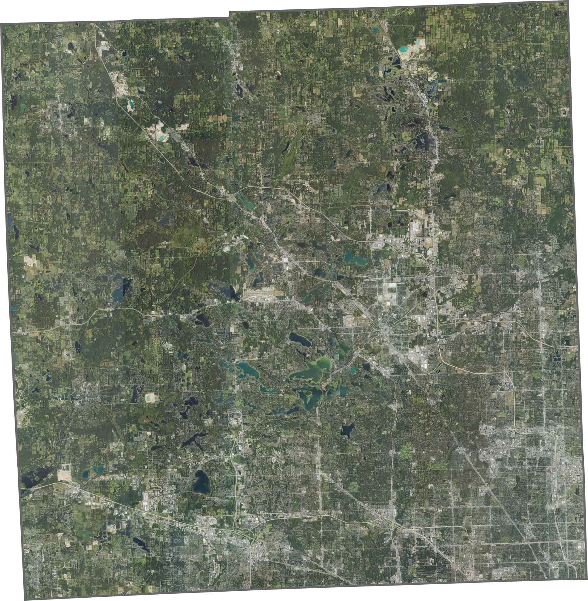 Oakland County Satellite Map Michigan
