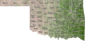 Oklahoma Satellite County Map