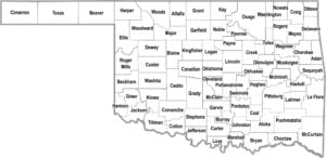 Oklahoma Simple County Map
