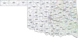 Oklahoma Topographic County Map