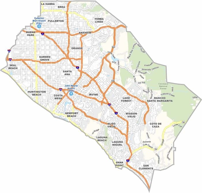 Orange County Map California