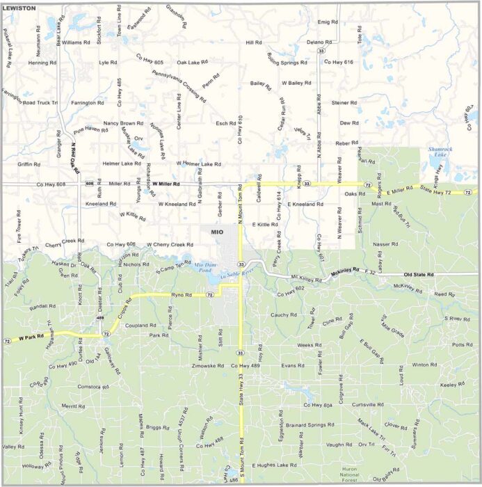 Oscoda County Map, Michigan - US County Maps
