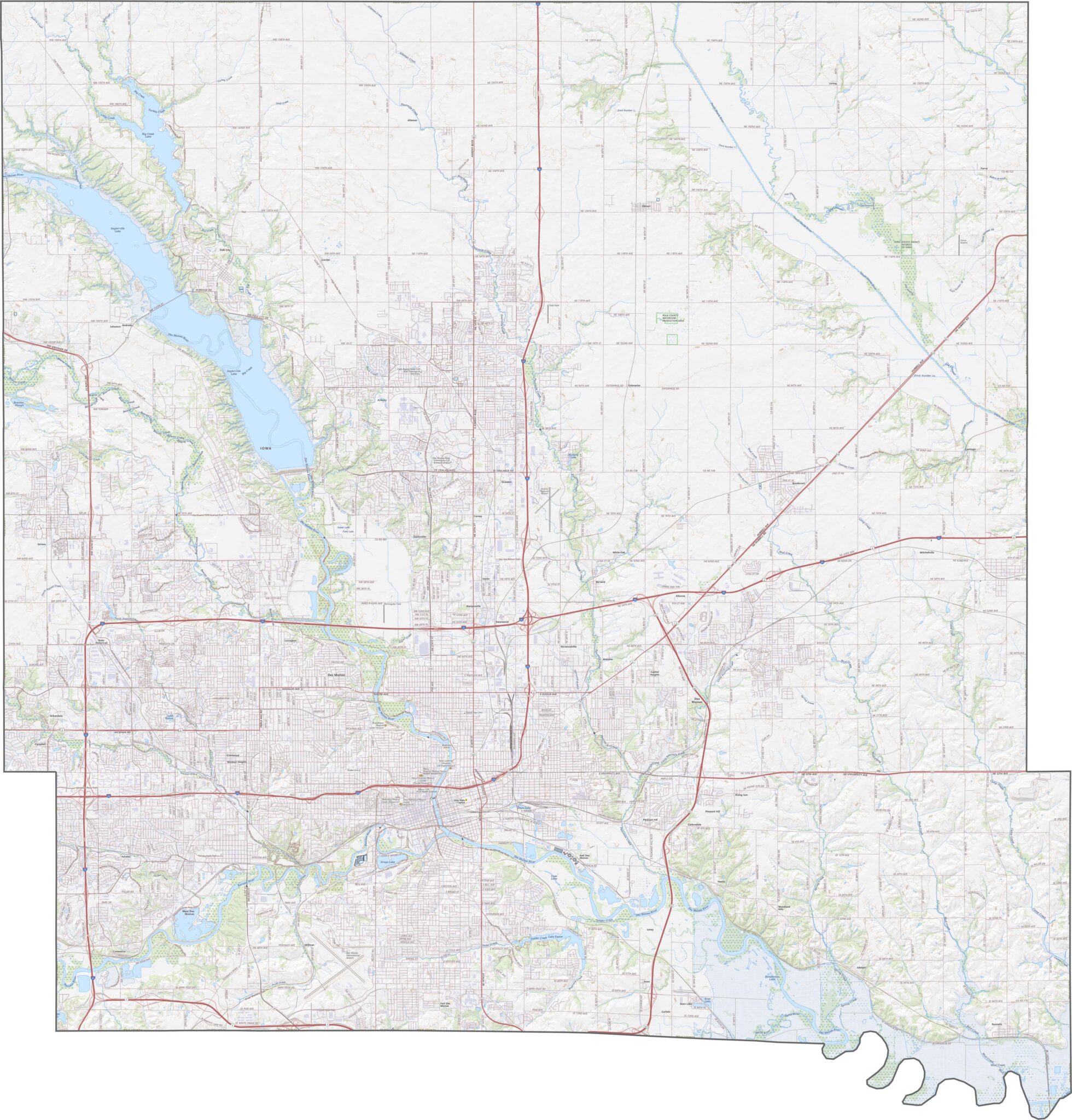 Polk County Map, Iowa - US County Maps
