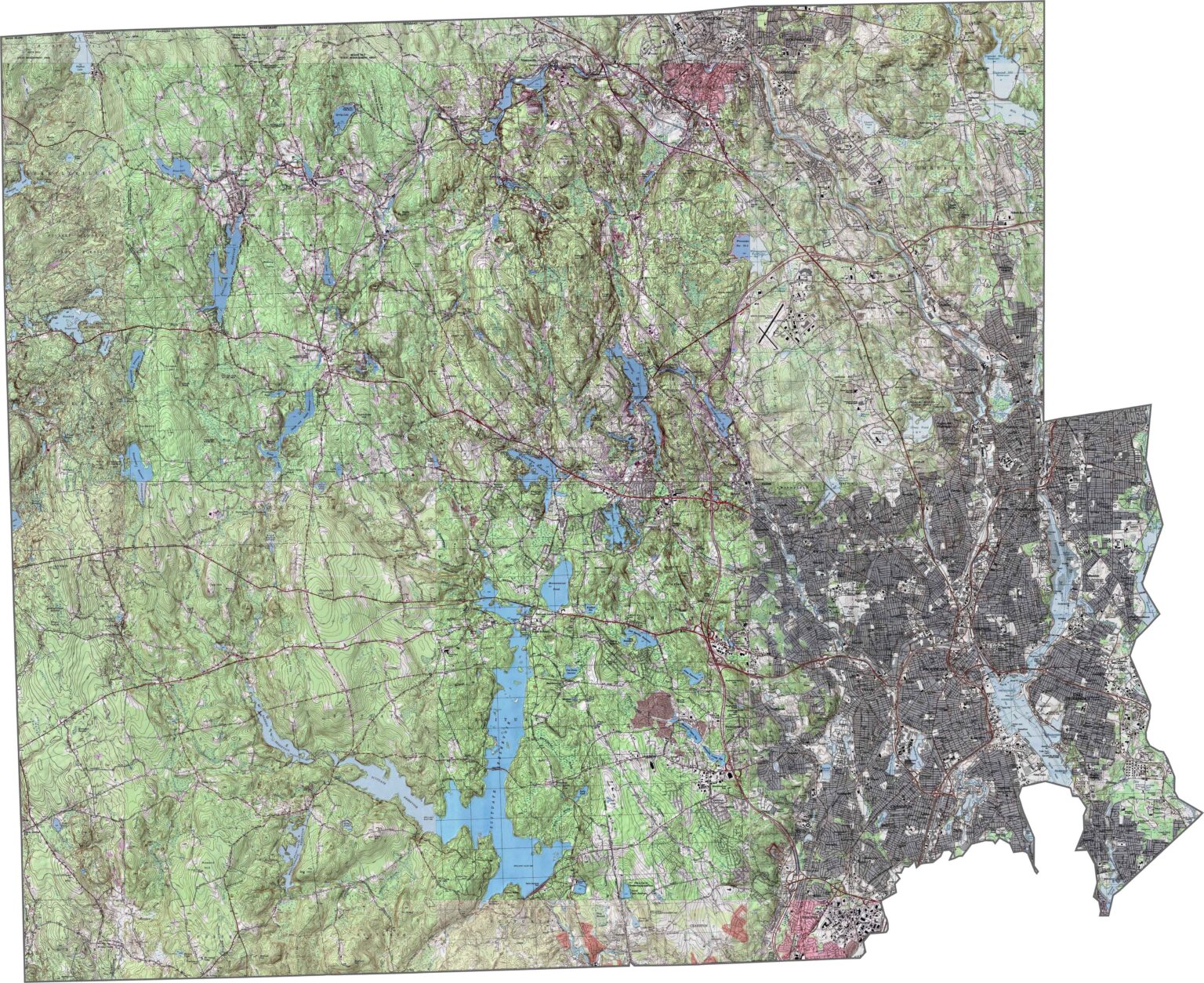 Providence County Map, Rhode Island - US County Maps