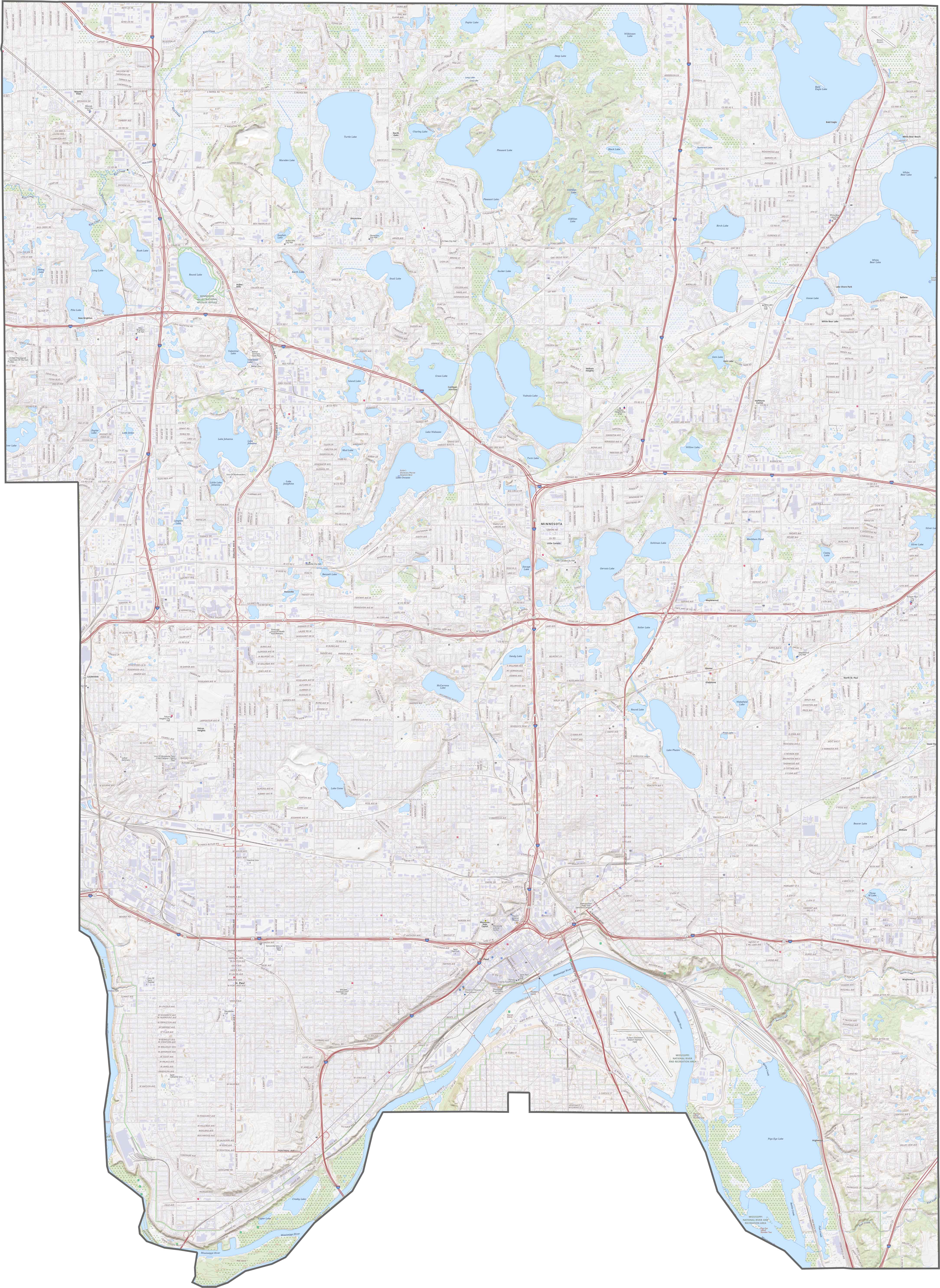 Ramsey County Road Map Minnesota