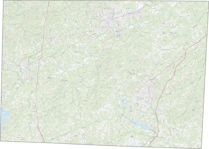 Rockingham County Detailed Road Map