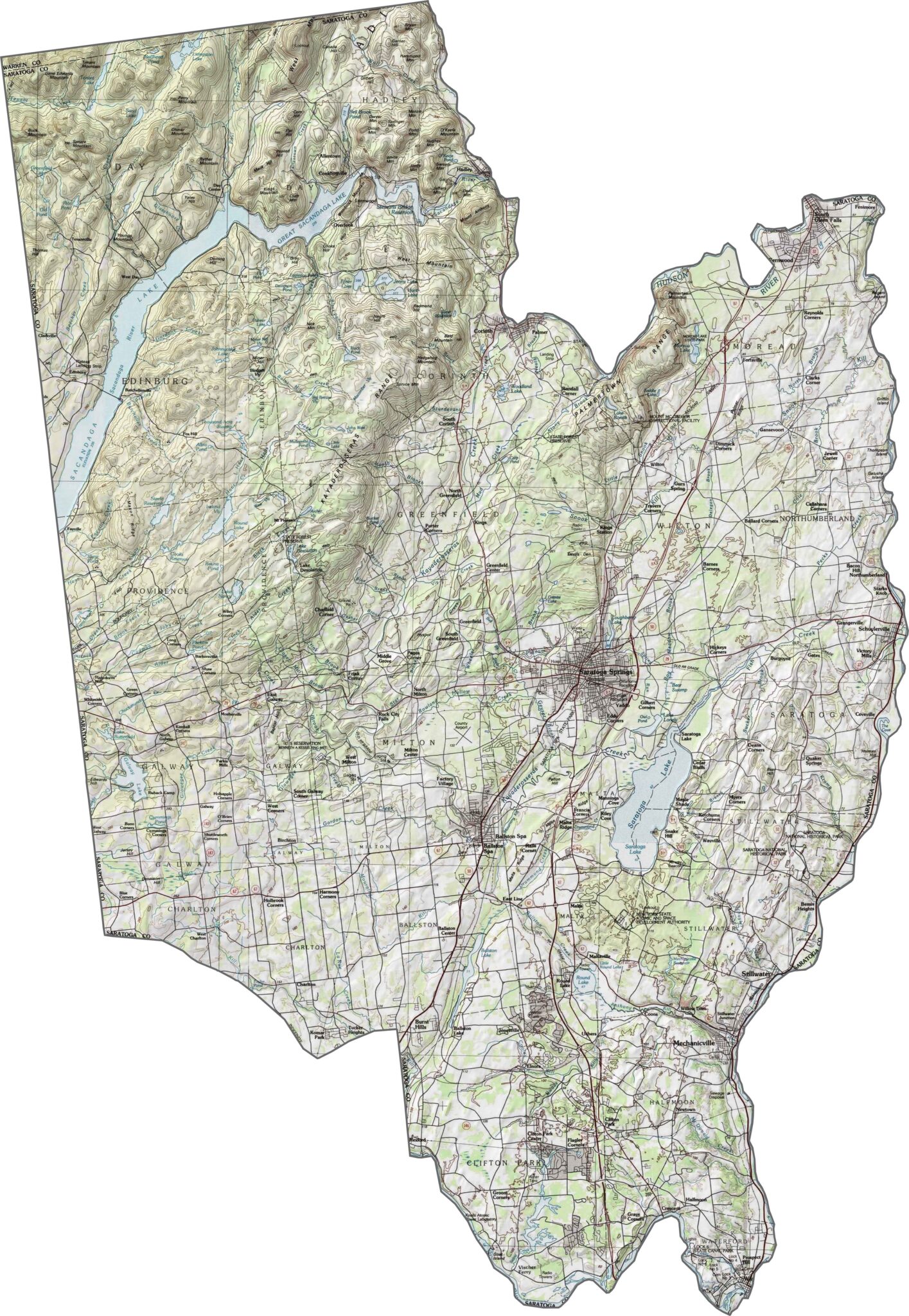 Amazing Saratoga County New York Map Images