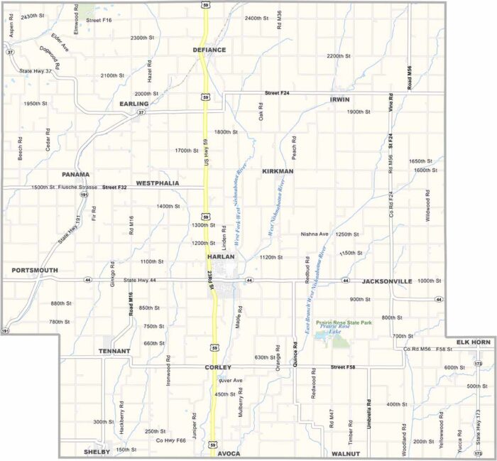 Shelby County Map, Iowa - US County Maps