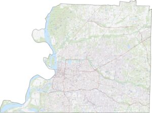 Shelby County Road Map Tennessee