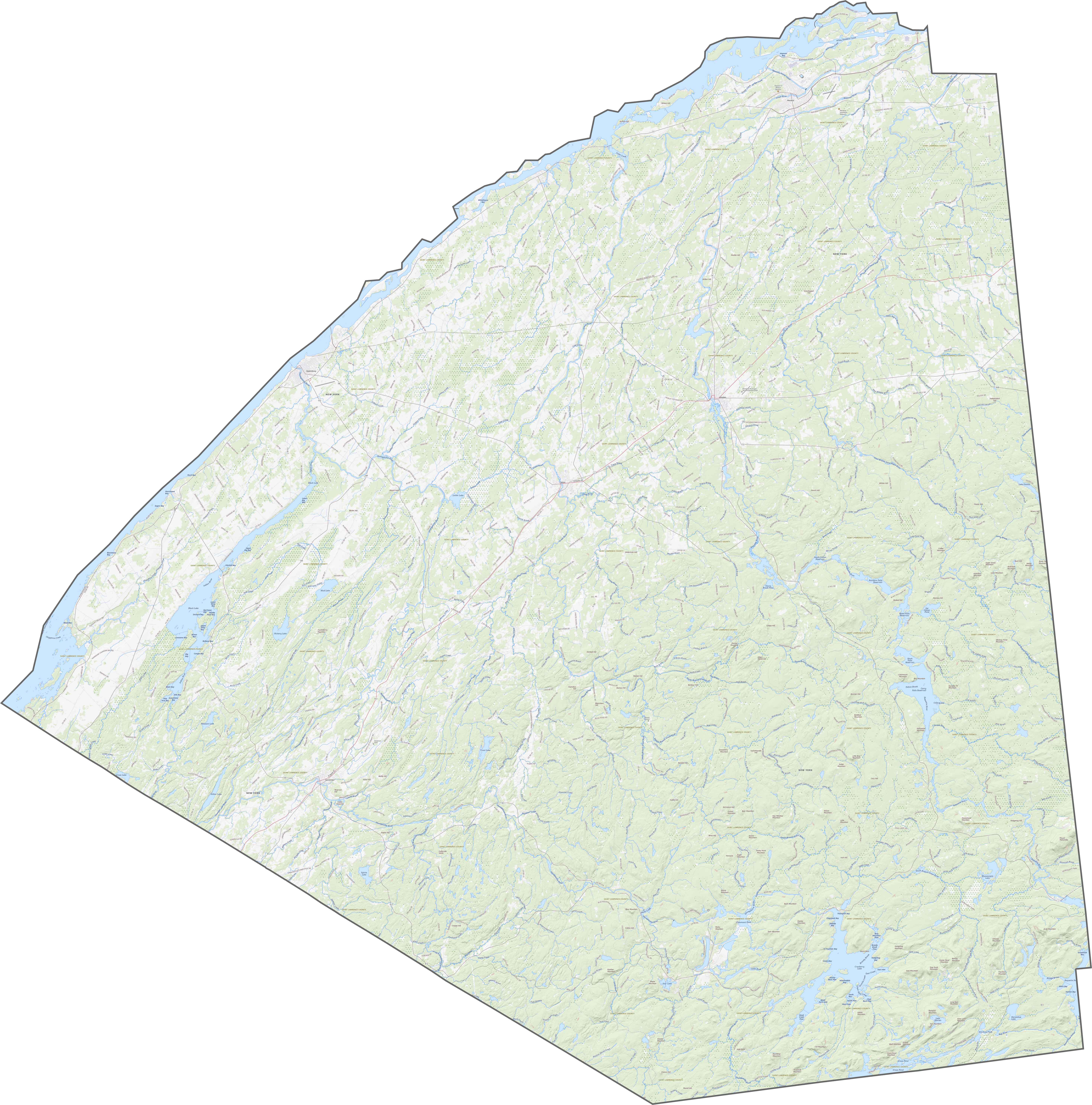 St Lawrence County Road Map New York