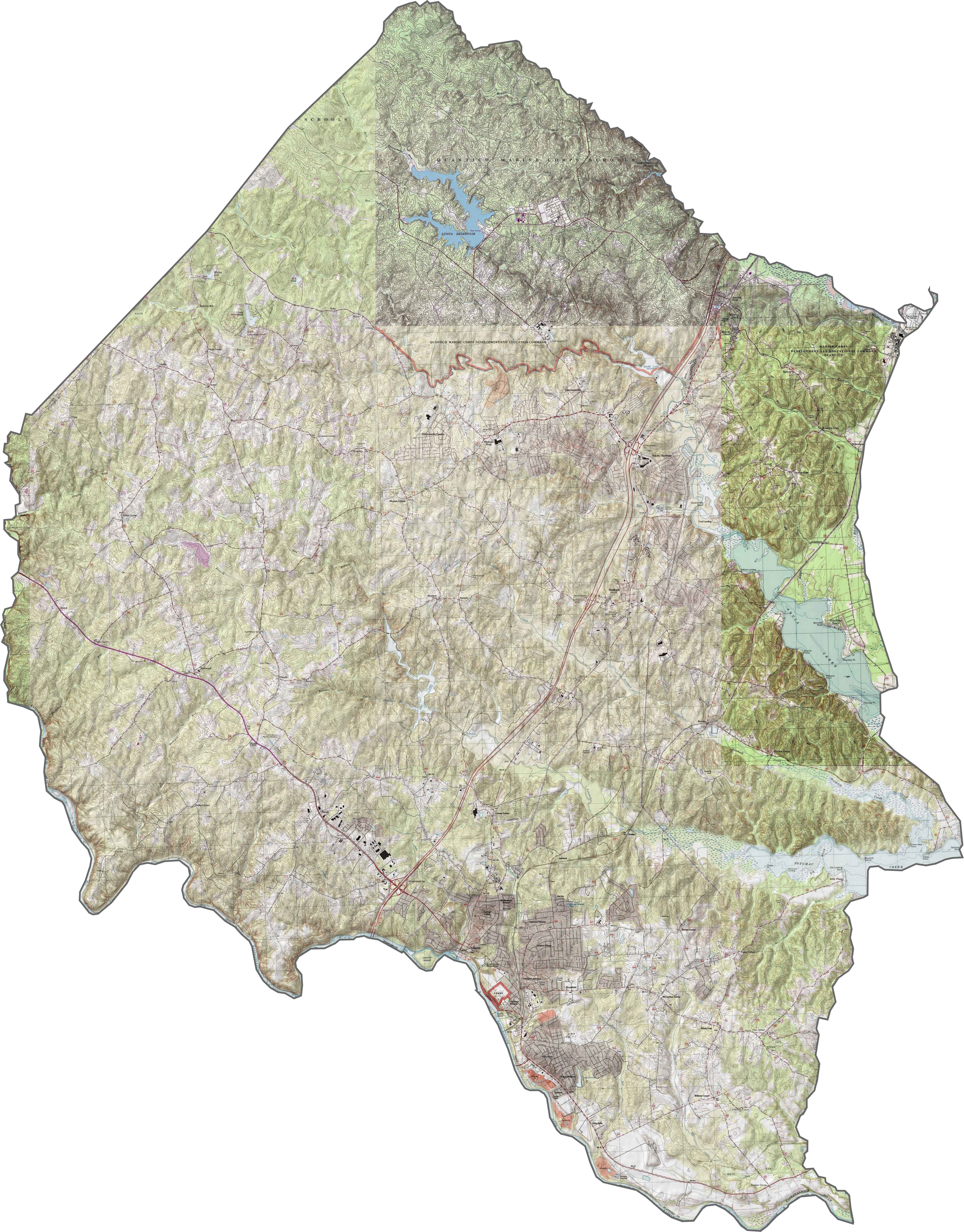 Stafford County Topographic Map Virginia