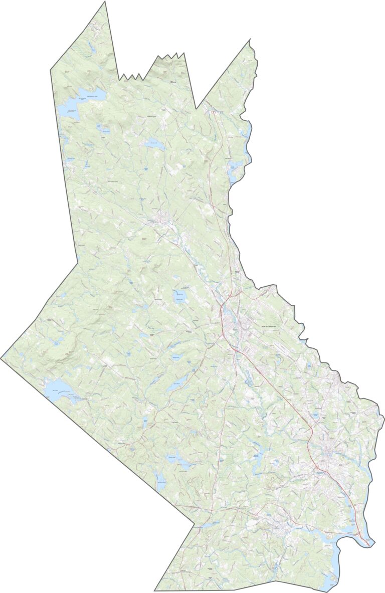Strafford County Road Map, New Hampshire
