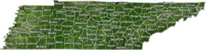 Tennessee Satellite County Map
