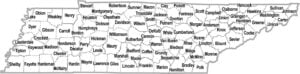Tennessee Simple County Map
