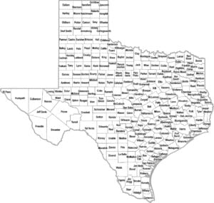 Texas Simple County Map