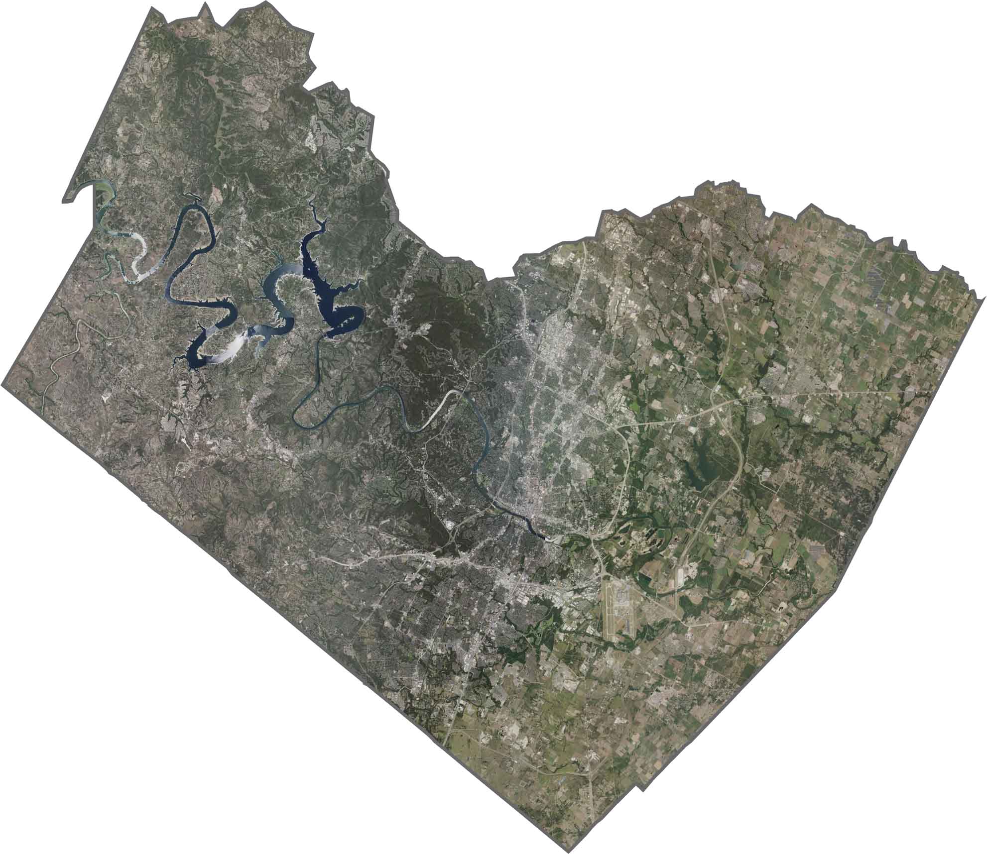 Travis County Satellite Map Texas