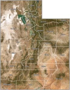 Utah Satellite County Map