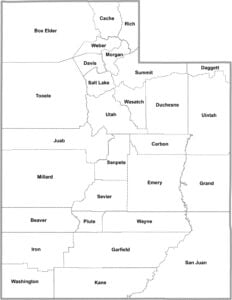 Utah Simple County Map