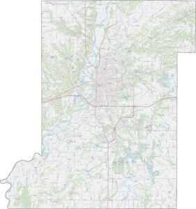 Vigo County Road Map Indiana