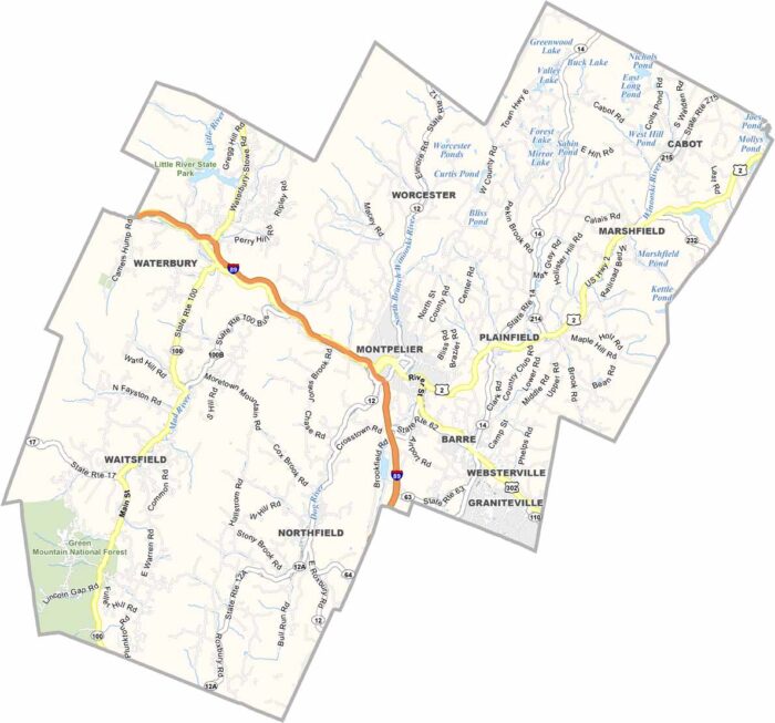 Bennington County Map, Vermont - US County Maps