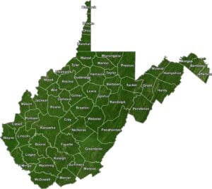 West Virginia Satellite County Map