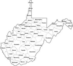 West Virginia Simple County Map