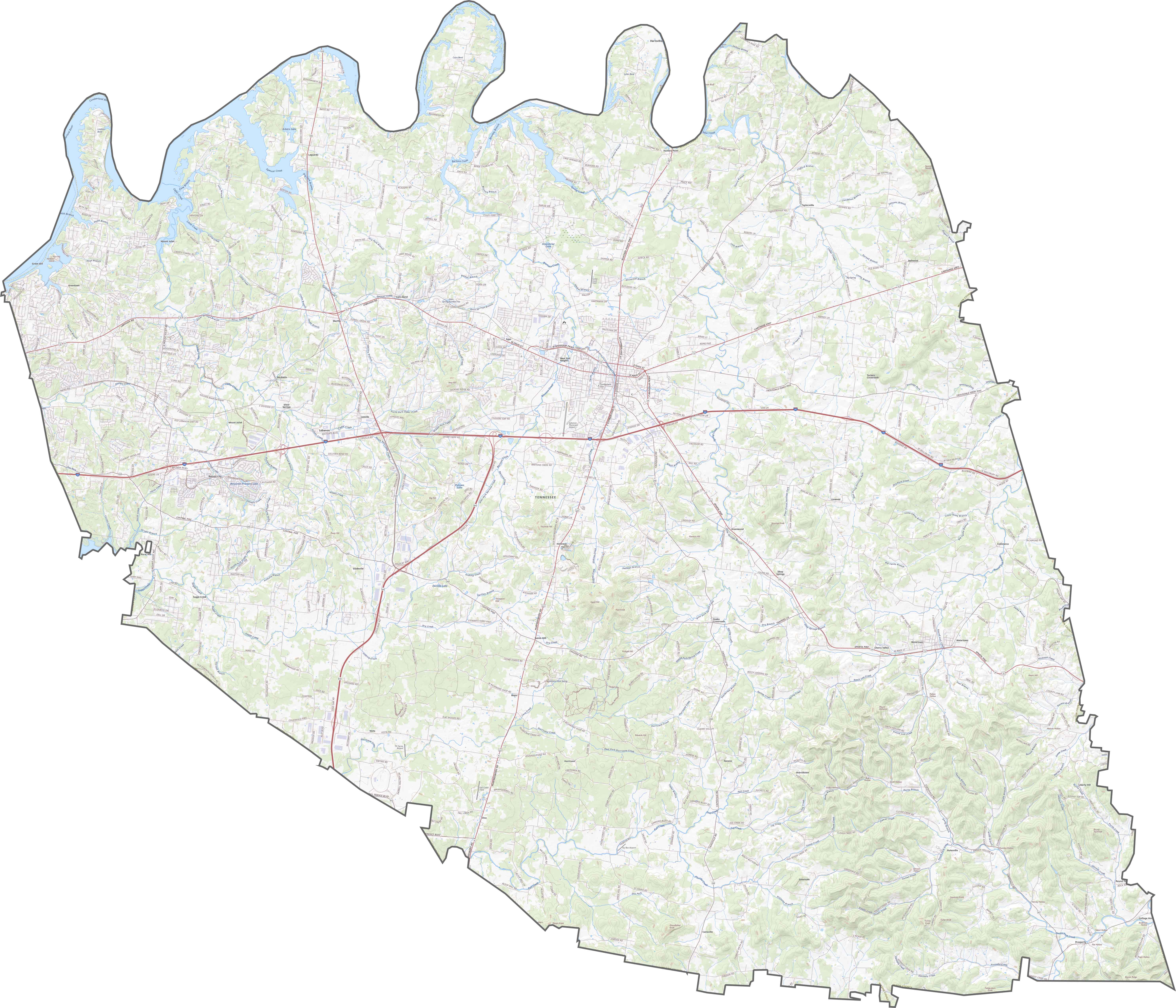 Wilson County Road Map Tennessee