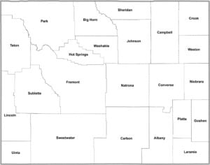Wyoming Simple County Map