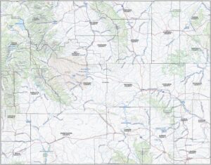 Wyoming Topographic County Map