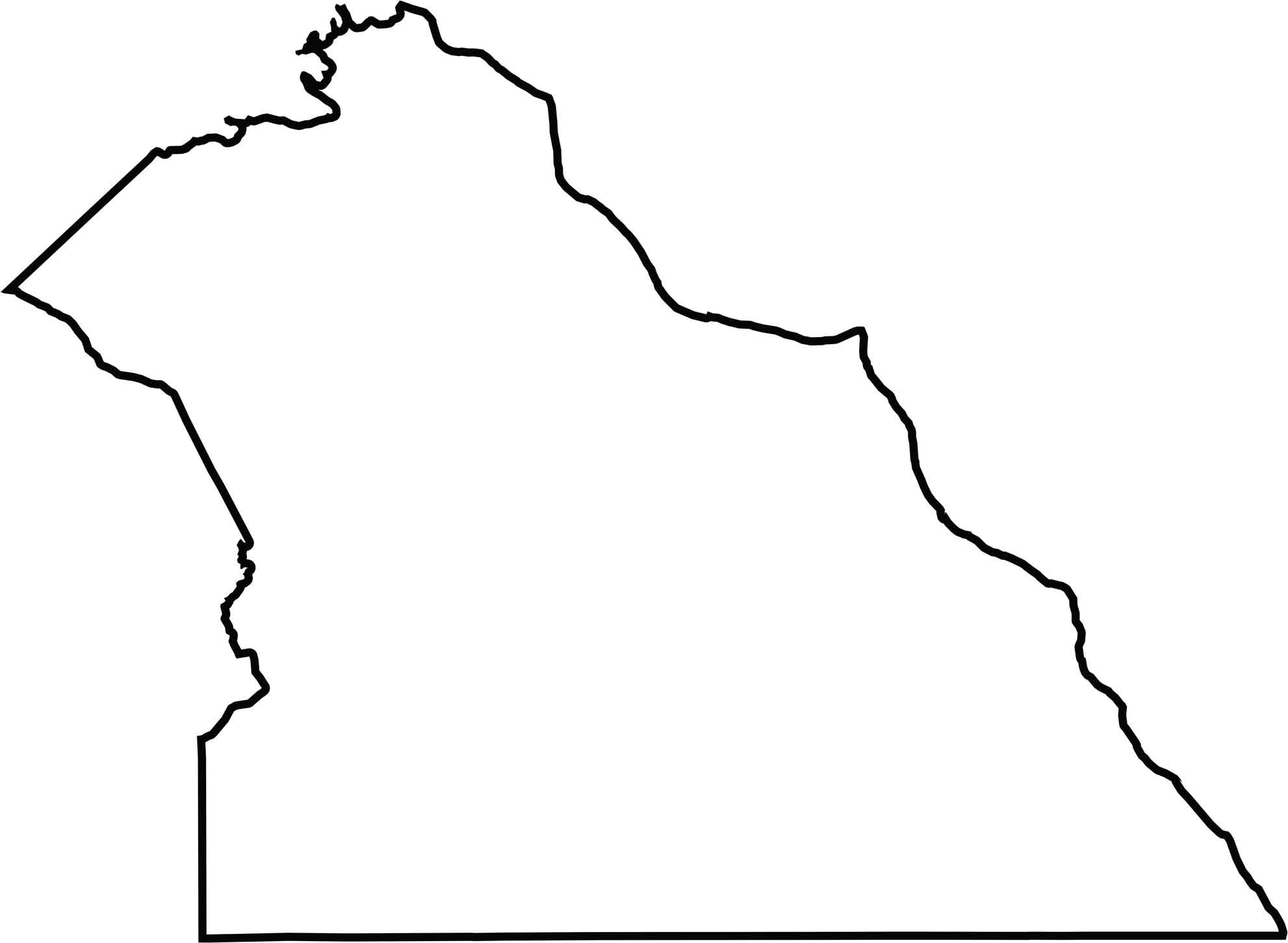 York County Outline Map Pennsylvania